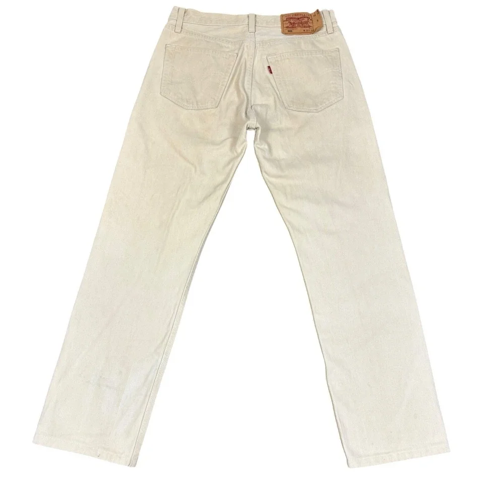 Levi's Jeans Mens 30 Cream 501 Original Fit Straight Leg Button Fly‎ Off-White